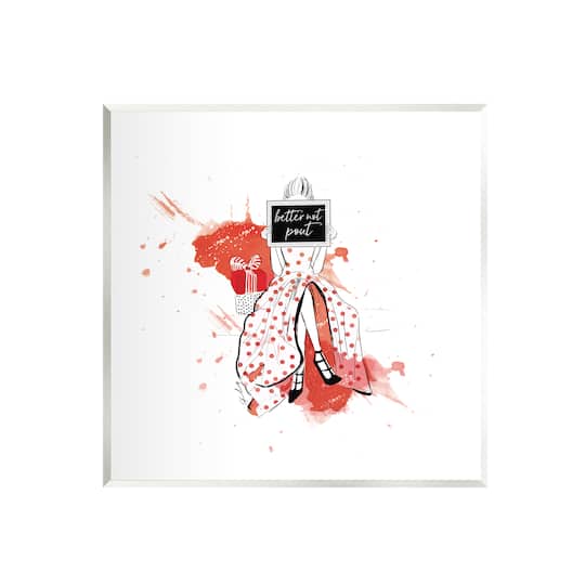Stupell Industries Better Not Pout Holiday Fashion Wall Plaque Art